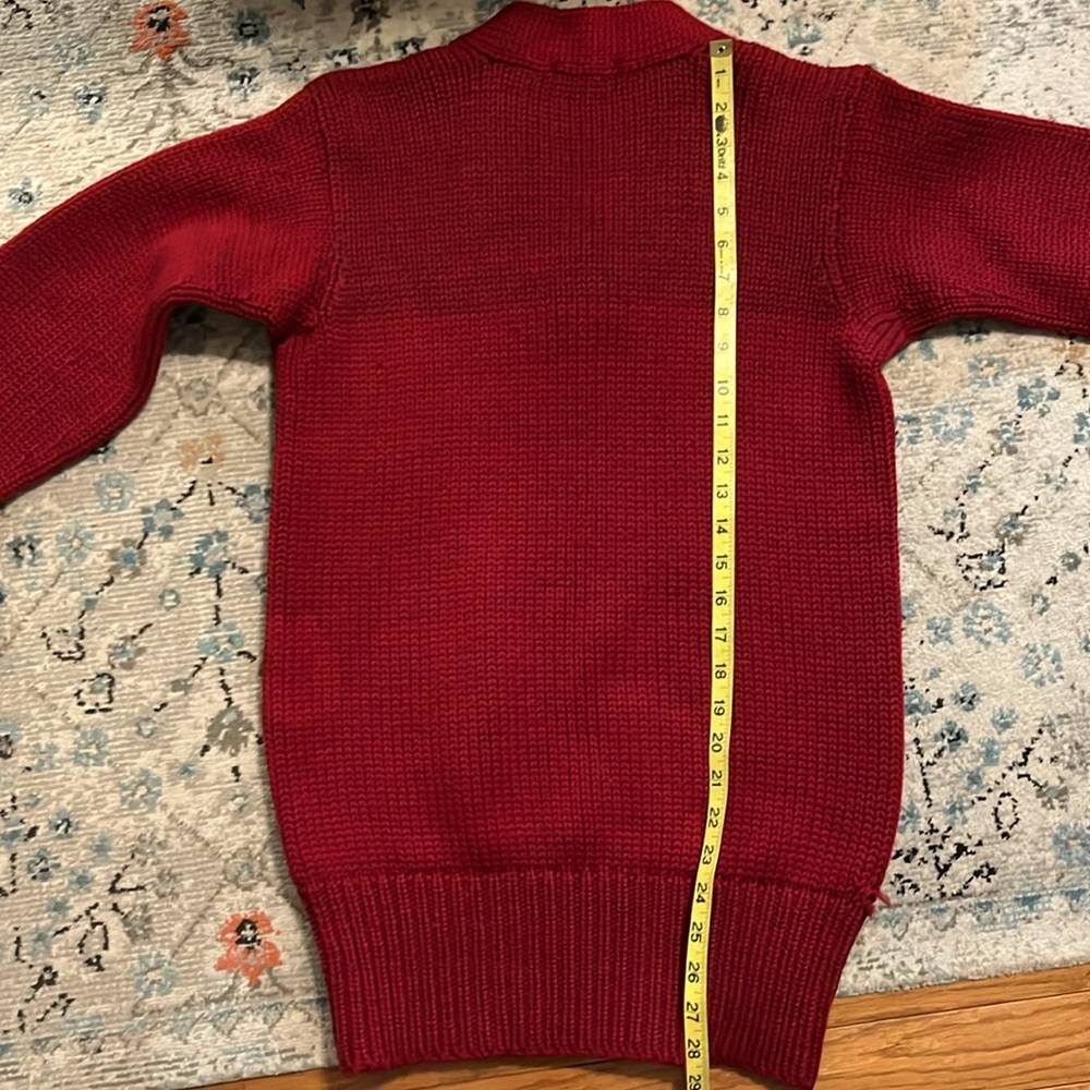 Vintage Thos. E Wilson & Co. Red V-Neck Heavy Sweater - Picture 10 of 16